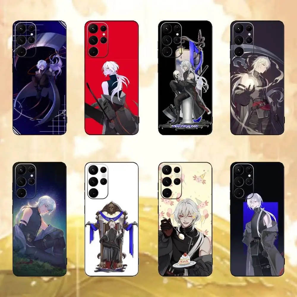 Una data con la custodia per telefono D-Death per Samsung S25,24,23,22,30,21,10,9,Ultra,Plus,Lite Soft Black Case