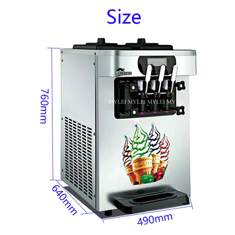 Silver Color Automatic With Soft Ice Cream Machine Commercial Ice Cream Maker 110V 220V