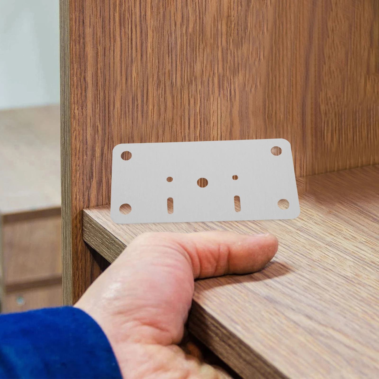 

10 Sets Hinge Repair Plate Cabinet Door Fixing Kit Sturdy Steel Plates for Cupboard Longevity Stability Reinforcement