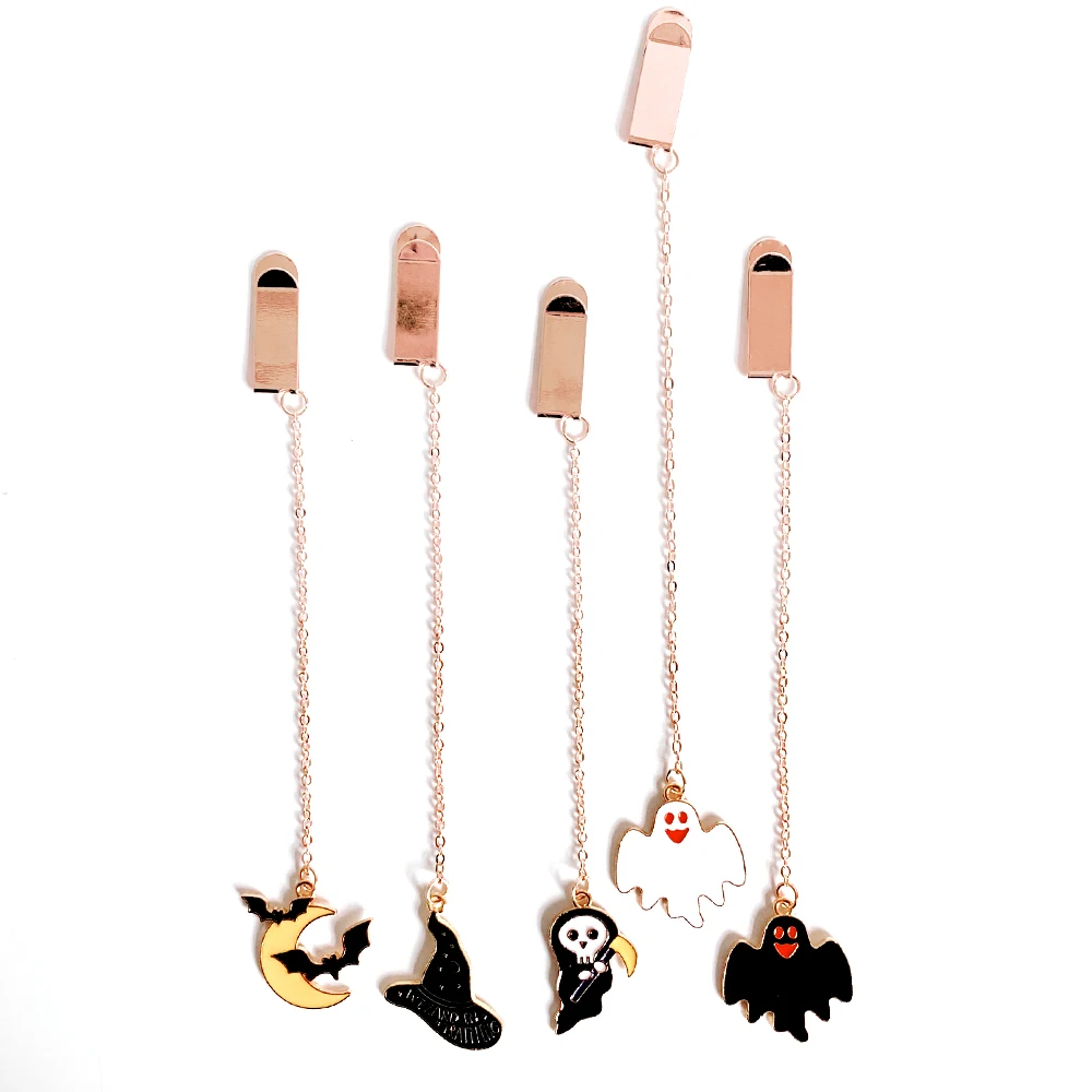 ALLTU 5pcs Halloween Decorative Label Student Reading Bookmark Clip Graduation Gift Q072