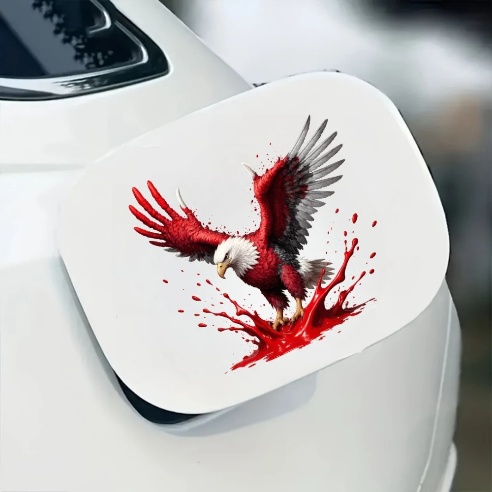 Adesivo de respingo de sangue de águia careca, decalque de vinil à prova d'água para carroceria de motocicleta