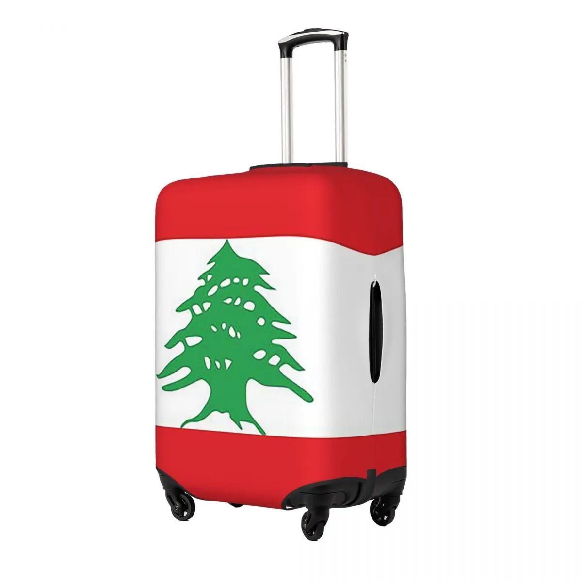 

Flag Of Lebanon Suitcase Cover Protection Elastic Travel Luggage Protector Covers for 18-32 Inch