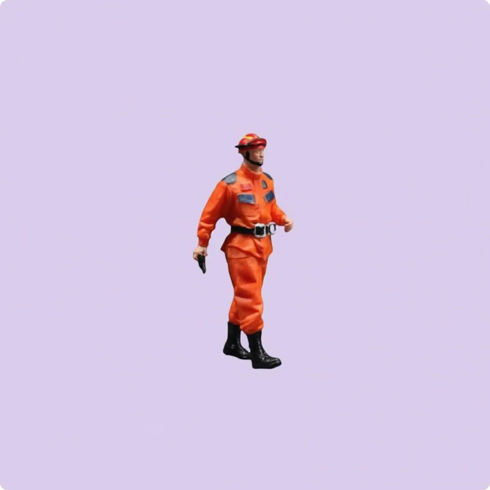 1 64 Scale Emergency Worker Miniature Figure Realistic Firefighter Model for Hobby Scene Decor