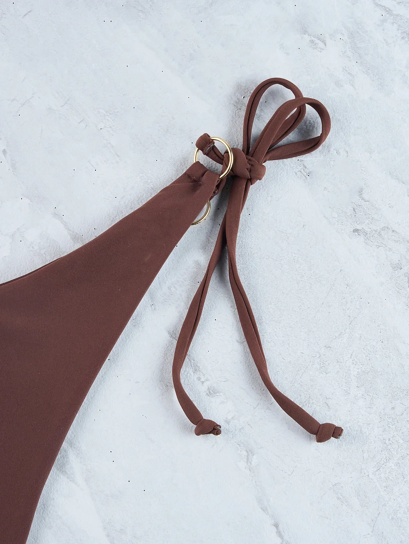 Microbikini Sexy para mujer, traje de baño marrón con anillo de banda, traje de baño para mujer, conjunto de Bikinis con Tanga, traje de baño femenino, ropa de playa 2024