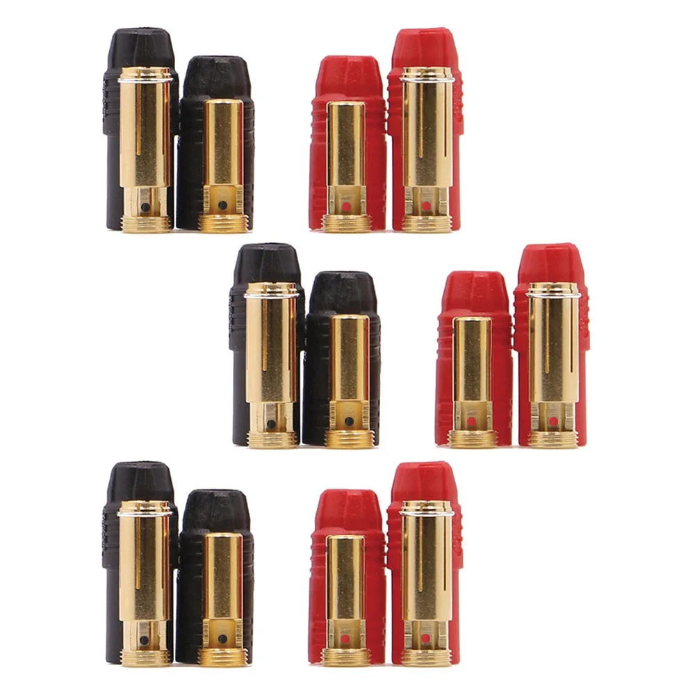 6Pairs AS150 Connector 12PCS Male+Female Plug 7mm Gold Plated Banana Plug Set 150A High Current Connector for Battery ESC Charge