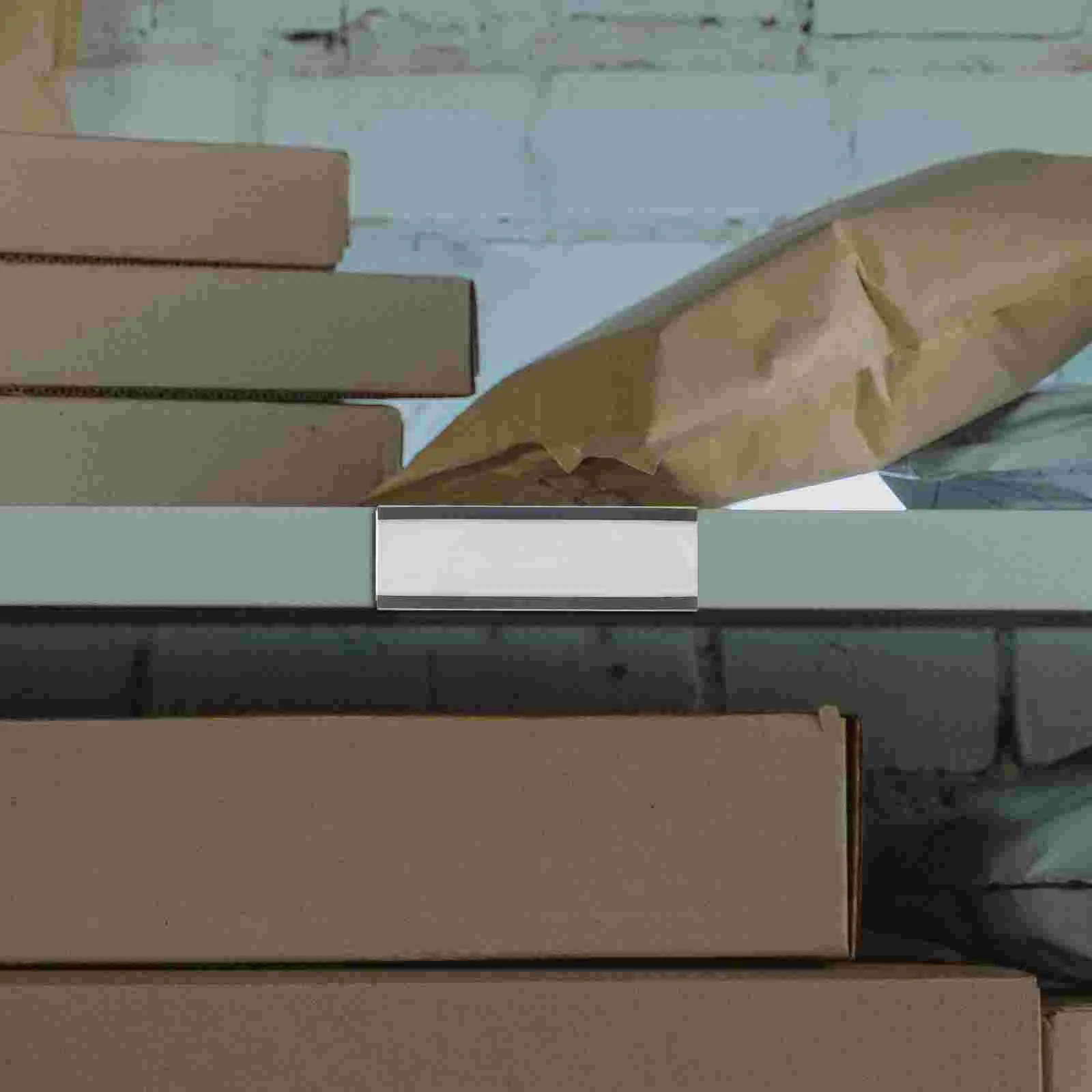 10 Set Label Penutup Tempat Label Rak Lengan Kartu Tag Magnetik untuk Rak