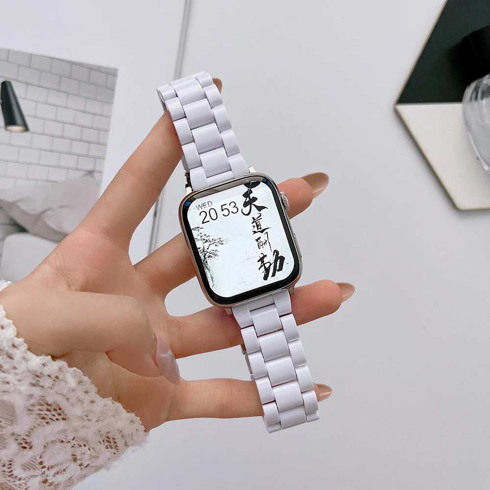 Candy Color Resin Strap For Apple Watch Band 41mm 45mm 38mm  display picture 2