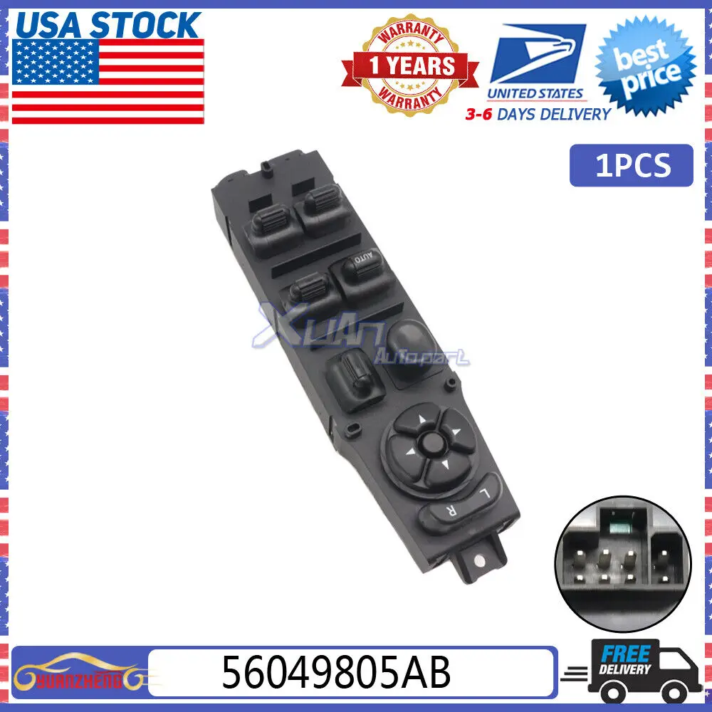 XUAN Front Left Electric Master Power Window Control Switch 56049805AB For Dodge Ram 1500 2500 3500 Dakota Durango 2002-10