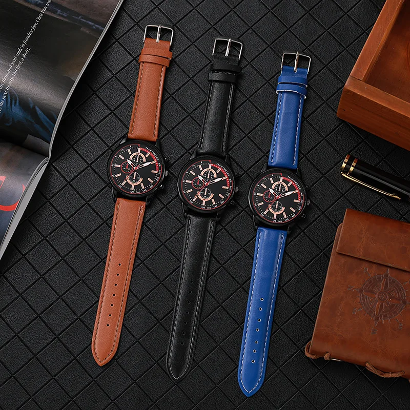 Relojes para hombres, moda de negocios, reloj de cuarzo analógico de cuero informal, reloj de pulsera deportivo para hombres, reloj de regalo, relojes masculinos