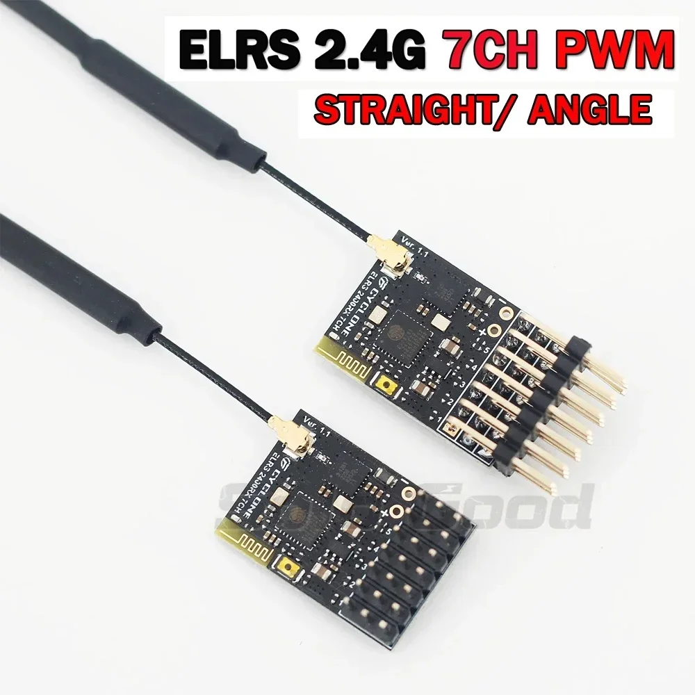 CYCLONE ELRS PWM 리시버 ExpressLRS RX 2400RX PWM/CRSF 프로토콜, RC FPV 드론 고정익 자동차 보트 쿼드콥터용, 2.4G 7CH