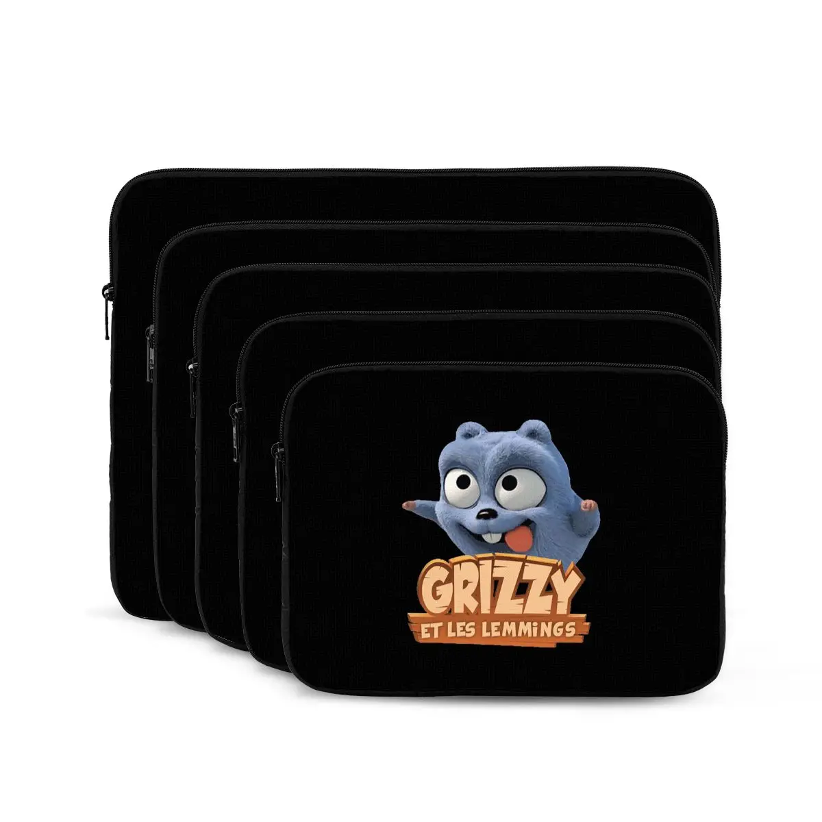 Happy Grizzy And The Lemmings Cartoon Lemmings Bear Square Notebook Laptop Bag  For Macbook Air Pro Tablet Shockproof Case Bag