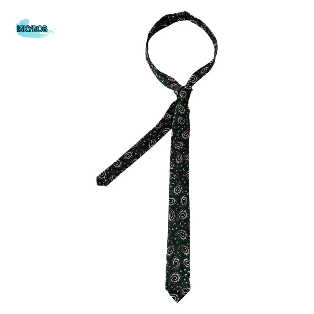 

Creative Long Cashew Print Tie Soft Adjustable Narrow Tie Belt Hand Tied Men Necktie Suit Accessories