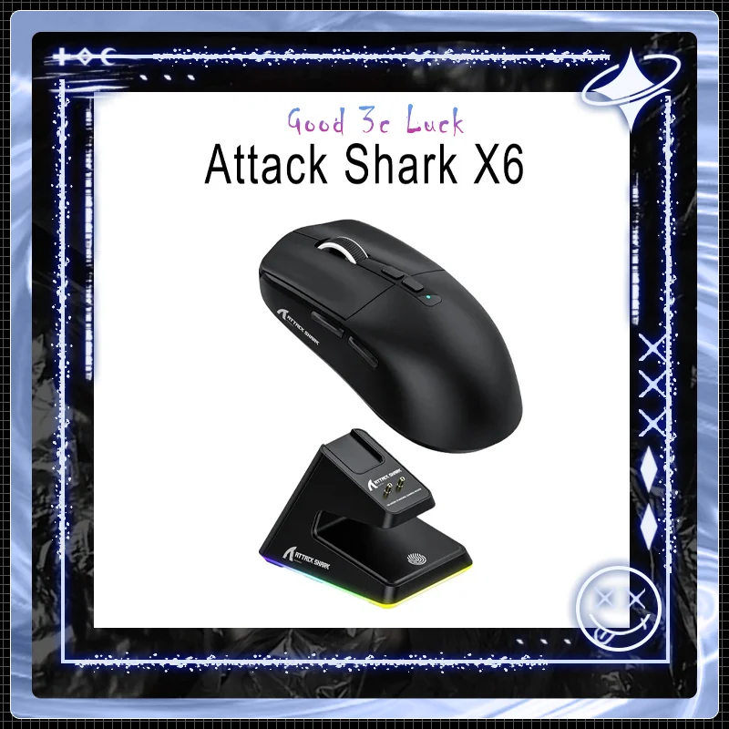 Attack Shark X6 Wireless Bluetooth Tri-Mode Mouse Bluetooth Mouse Lightweight Design Lightweight Gaming Mouse Pc Fps