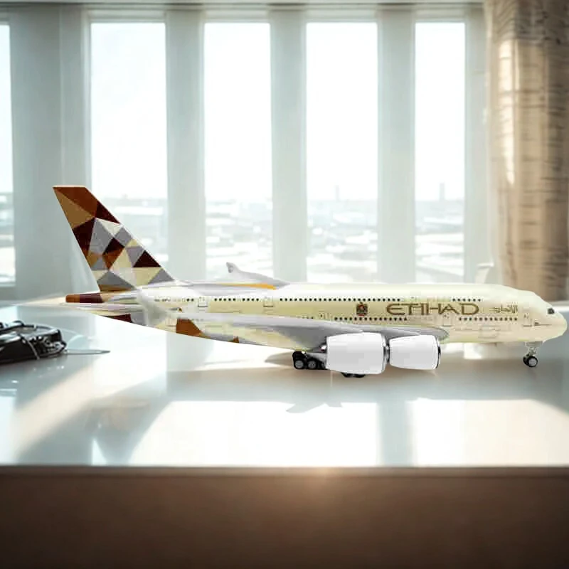 

Масштаб 1/240, модель самолетов, домашний декор, 30 см, A380, Etihad Airlines, модель самолета с подставкой для авиационных энтузиастов, подарки