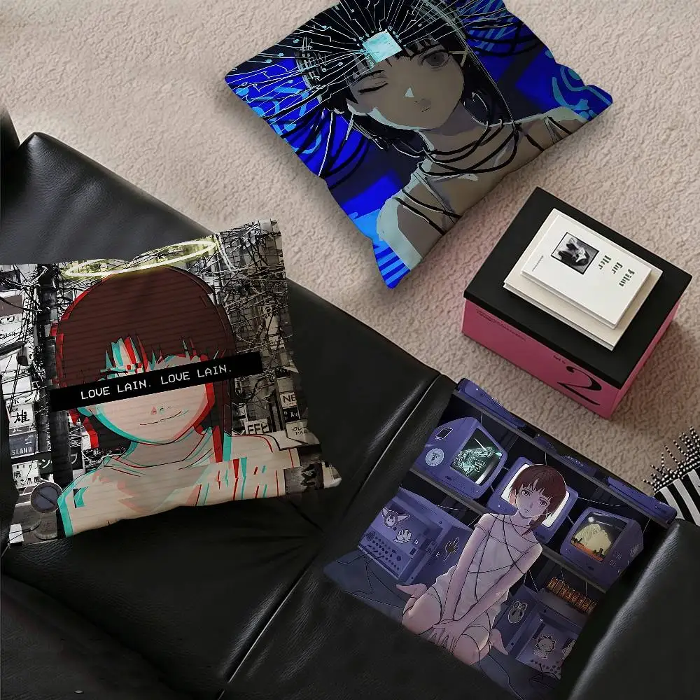 Anime S-Serial Experiments L-lain Cushion Cover Inches Farmhouse Decor Home Throw Pillow Covers for Couch Decorations