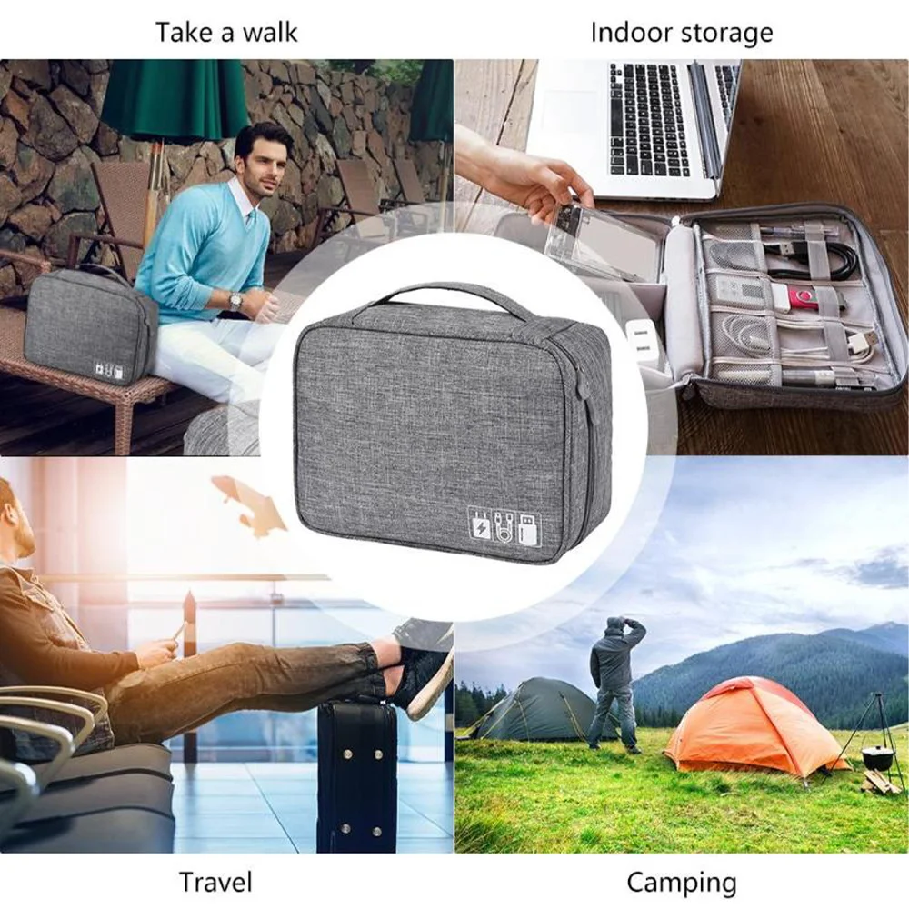 Cable Organizer Bag Travel Electronic Accessories Carrying Case for Digital Camera, USB, Charger, Power Bank Storage Bag Box