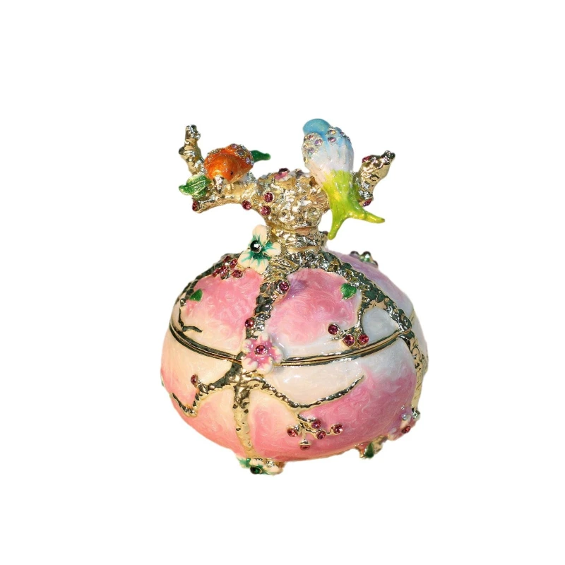 Metal enamel color jewelry box gift box retro travel commemorative Chinese style happy eyebrows hand handicraft ornament whole