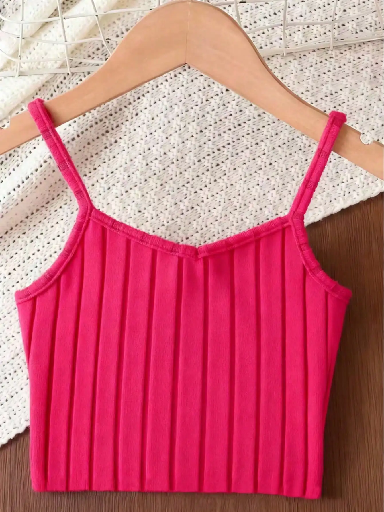 Elegantes Einfarbiges Gestricktes Off-Shoulder Kleiderset für Junge Mädchen Trägerloses Top mit Gerader Hose – Detail 22