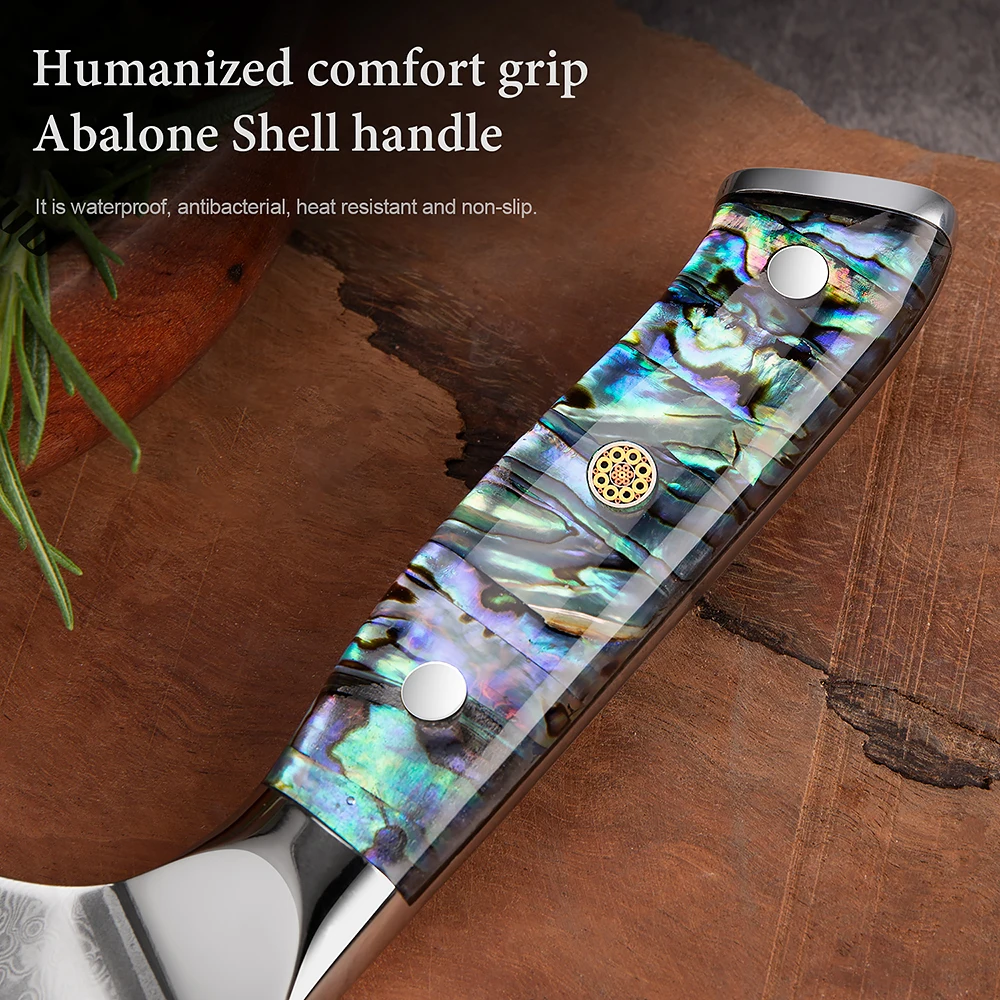 XITUO ostry 8 cal Kiritsuke nóż damaszek VG10 stali zawód noże kuchenne Abalone Shell uchwyt tasak nóż do krojenia