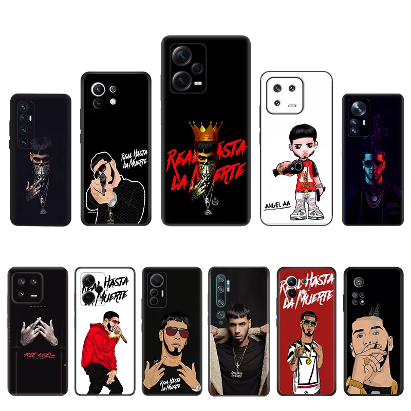 Matte Phone Case for Redmi Note13 Pro 5G 4G Note 12 12c 13c Xiaomi 12X 12T 13 Lite Ozuna Rapper Anuel AA Black Soft Cover