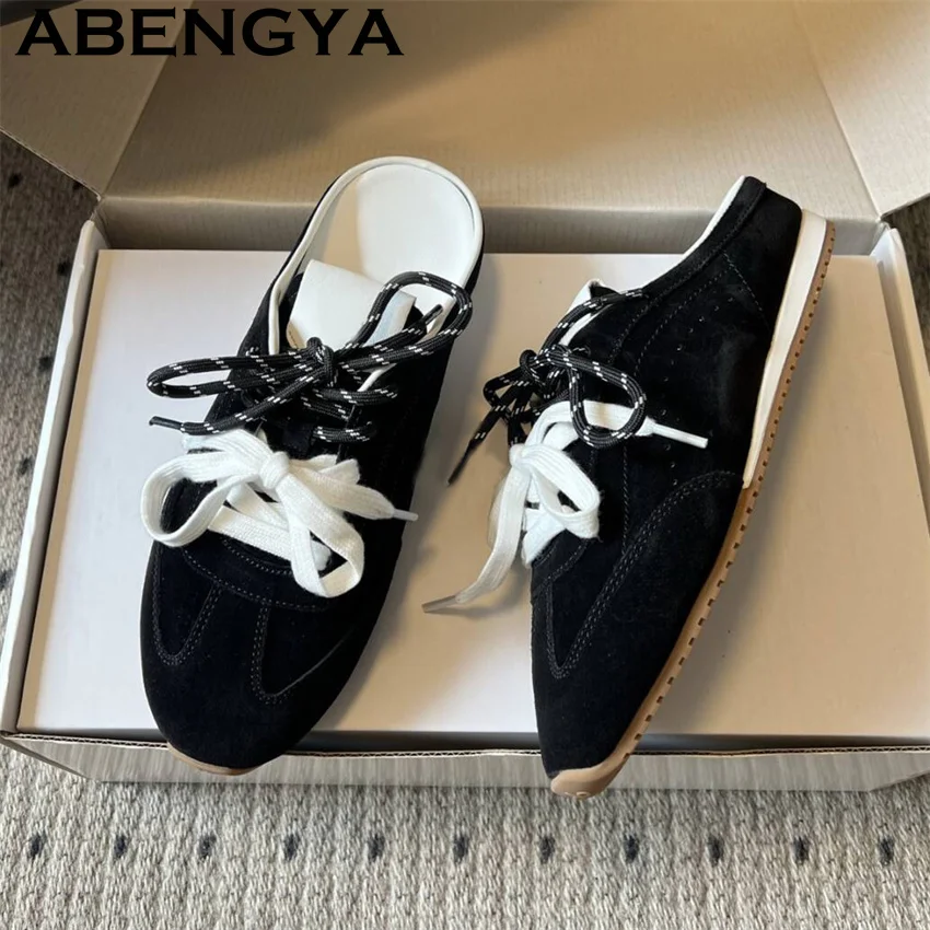 Women's Lace Up Casual Flat Slippers Summer Breathable Comfortable Running Slippers Oxfords Bottom Lacing Sneakers Shoes Mujer view 3