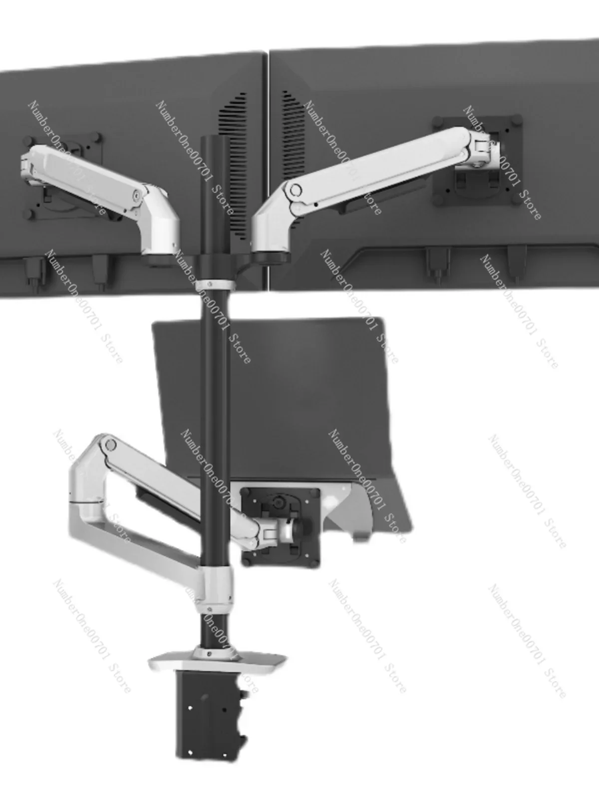Dual-Screen Multi-Display Computer Desktop Adjustable Rotating Telescopic Aluminum Alloy Universal Display Bracket