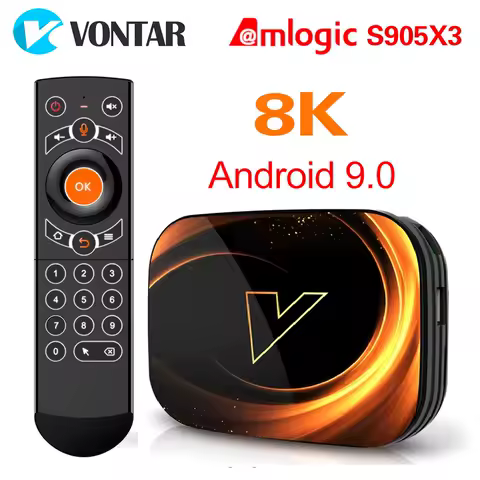 VONTAR X3 Android Smart TV BOX MAX 4GB RAM 128GB ROM 8K Android 9.0 TVBOX Amlogic S905X3 2.4G 5G Wifi 4K Set Top Box 64GB 32GB