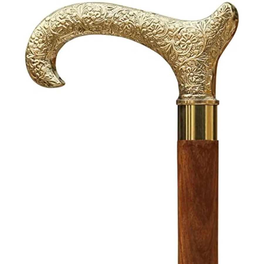 

Derby Canes and Walking Sticks with Brass Handle - Affordable Gift Wooden Decorative Walking Cane Fashion Statement for Men/Wom
