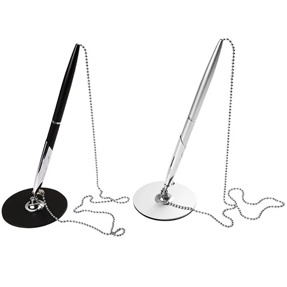 2Pcs Pens Vertical Table Fixed Multi-Function Writing Pen Office Business Guest Book Pen Sign Pens