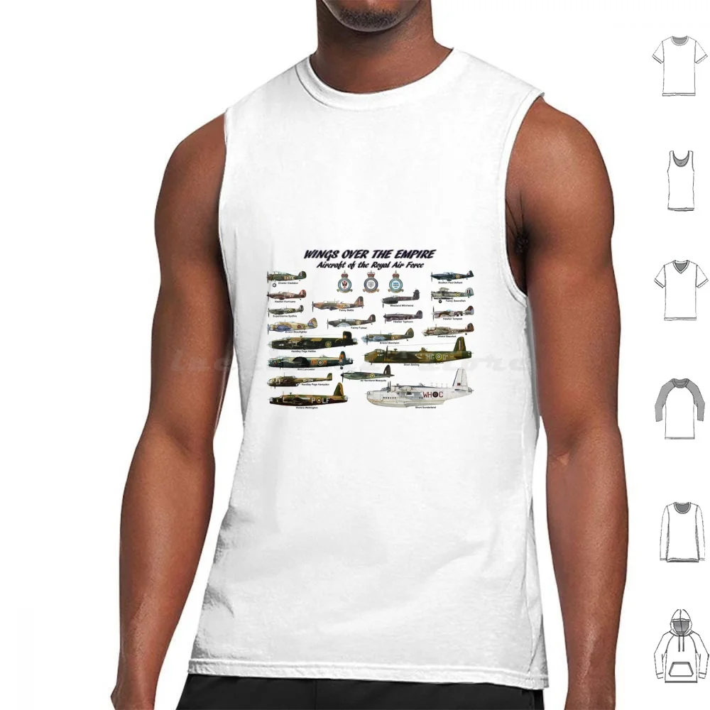 Over The Empire Tank Tops Print Cotton Raf Royal Air Force World War 2 Ww2 Wwii Aviation Empire United Kingdom Military