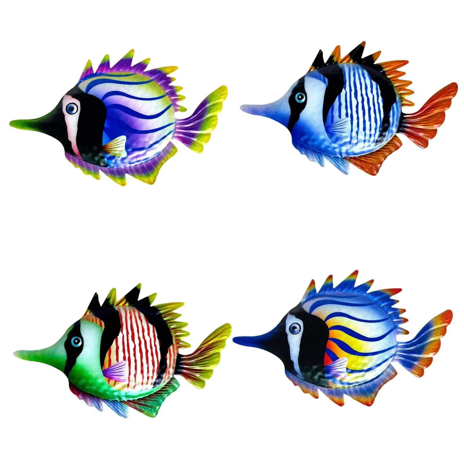 

Colorful fish Hanging Wall Art Decor, Cute Decorative Ornaments fish Sculpture Wall Sculptures for beach Porch Pool Decor