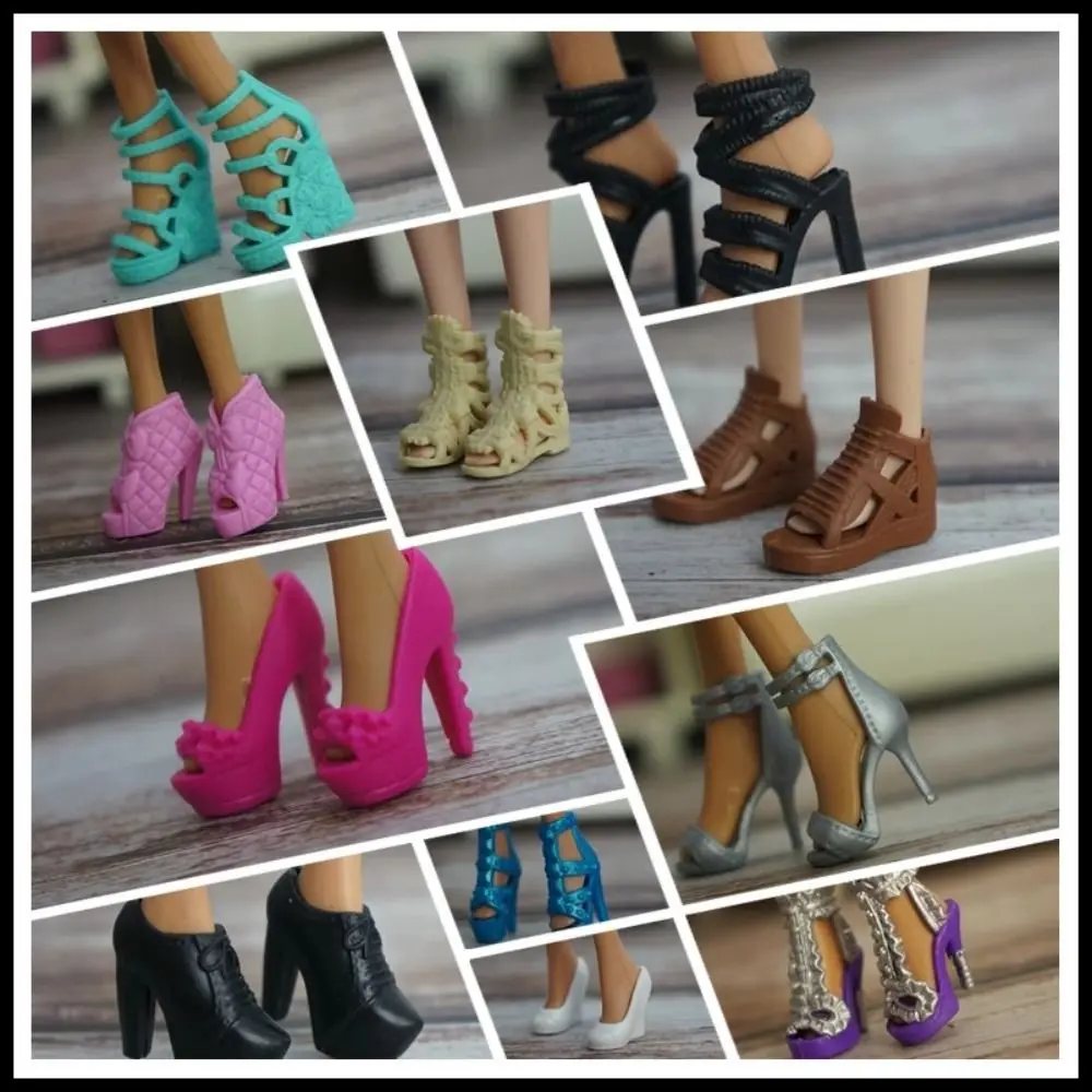 Fashion 30cm Doll Shoes High Quality 2.2~2.4cm Length Foot Plastic Dolls Accessories Female Doll Boots Doll Accessories