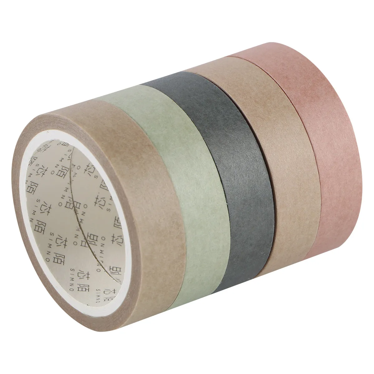 

5Pcs Decorative Washi Tape Creative Color Paper Adhesive Roll Portable Storage Friendly for Wall Art Furniture DIY Projects