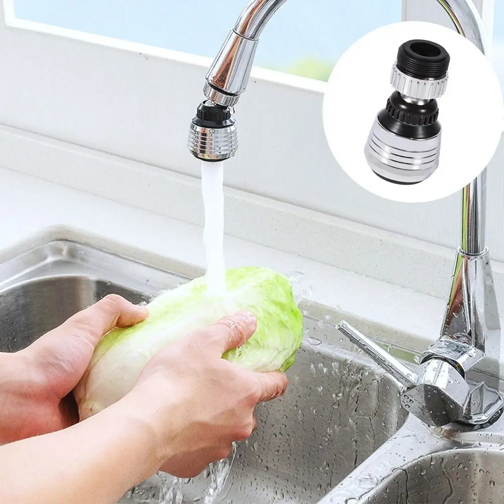

360° Rotating Kitchen Faucet Aerator Water Saver Stainless Steel Pressurized Faucet Head Quiet Filter Nozzle