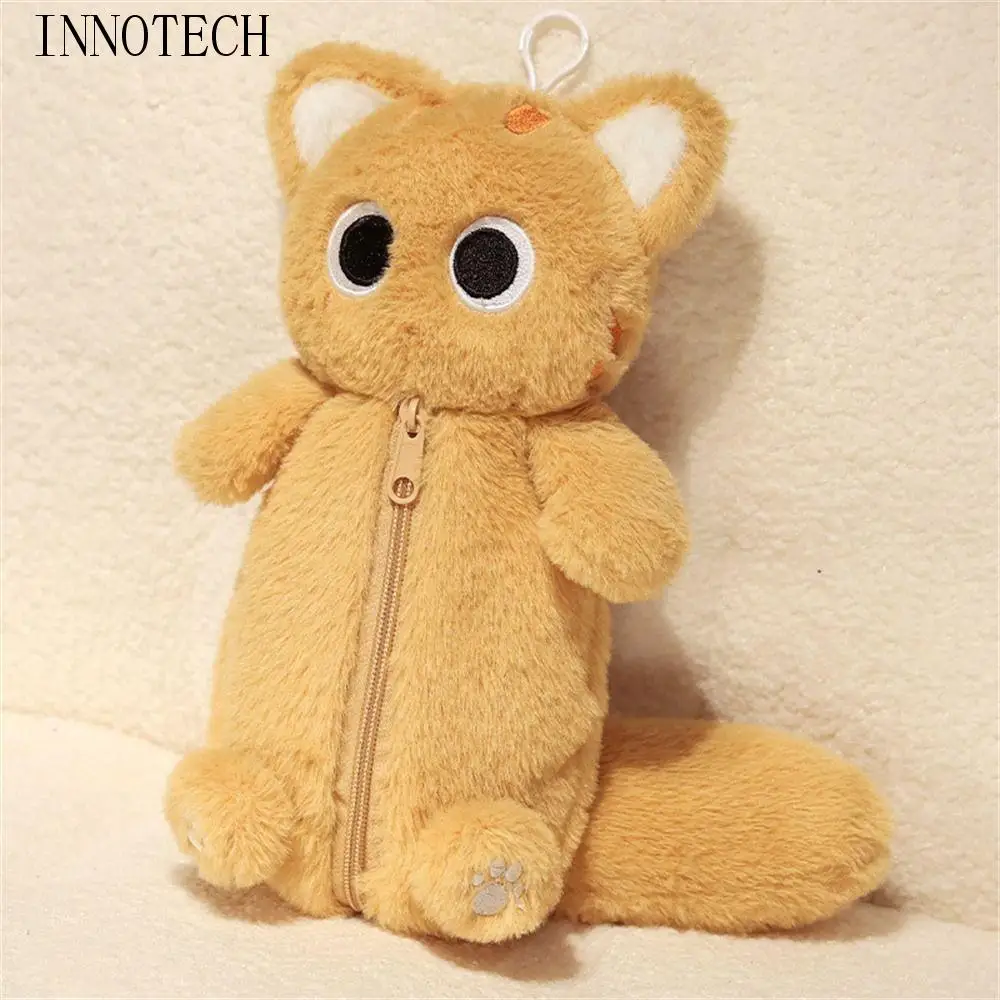 

Siamese Cat Plush Pencil Case Stuffed Animal Pen Storage Bag Stationery Bag Cartoon Doll Cute Design Cat Pencil Bag Learning