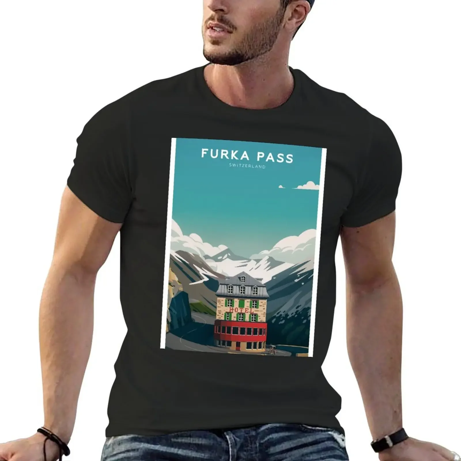

Furka Pass - Switzerland T-Shirt anime stuff baggy shirts vintage anime shirt anime t shirts slim fit t shirts for men