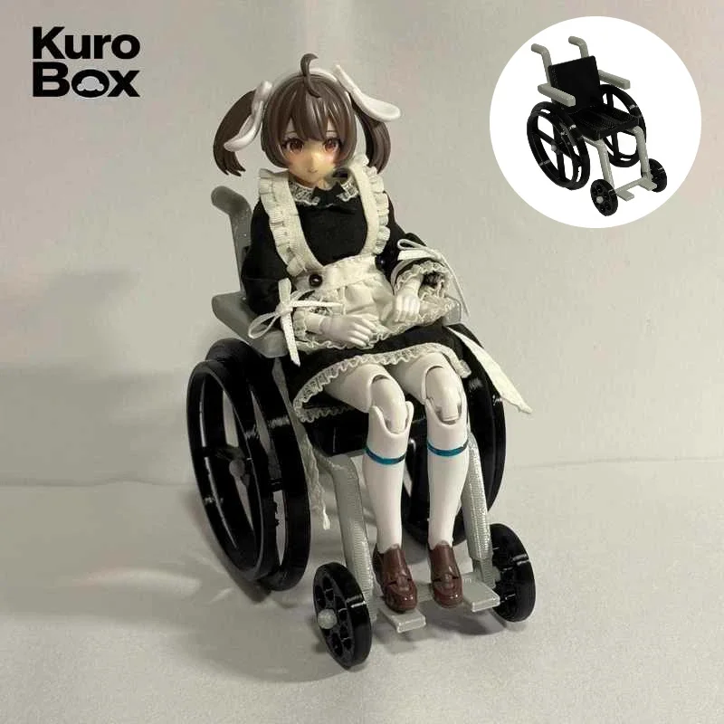1:12 Mini Wheelchair Model Display Accessory Compatible with Action Figure Dolls Mecha Girl Figma Style Scene Props Decoration