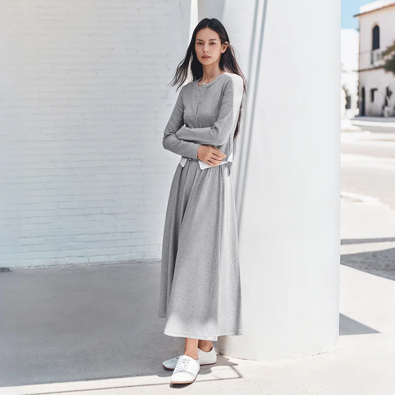 Women's Cropped Top and Long Skirt Two-Piece Set for Fall 2026