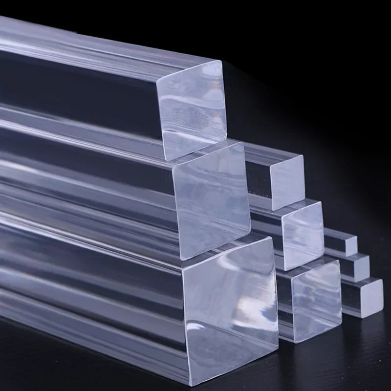 8mm to 30mm Transparent Square Acrylic Stick Solid Pin Industry PMMA Plexiglass Bar DIY Tools Rod Jewelry Holder Stand