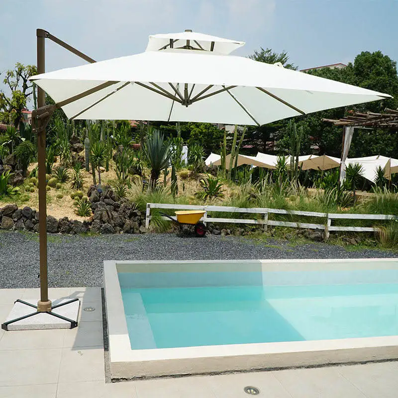 Outdoor Aluminum Alloy Frame Rotatable Sunscreen Sunshade Umbrella for Courtyard Garden Villa Use