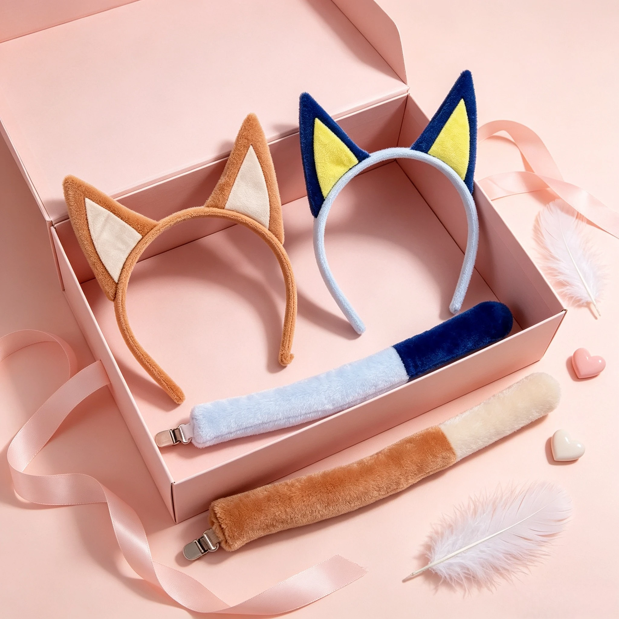 Dog Ears Headband Animal Plush Hair Hoop Halloween Accessory Cartoon Role Play Headwear Party Dress Up Prop Festival Photo Decor