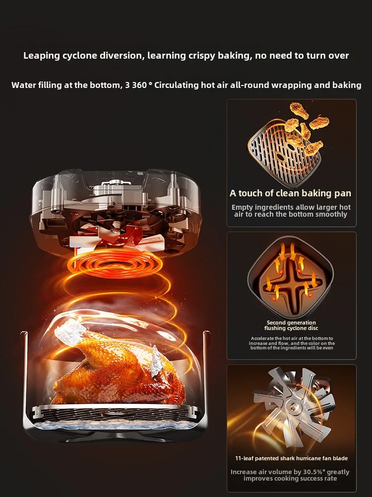 Air fryer for household new AI intelligent baking large capacity visual  machine