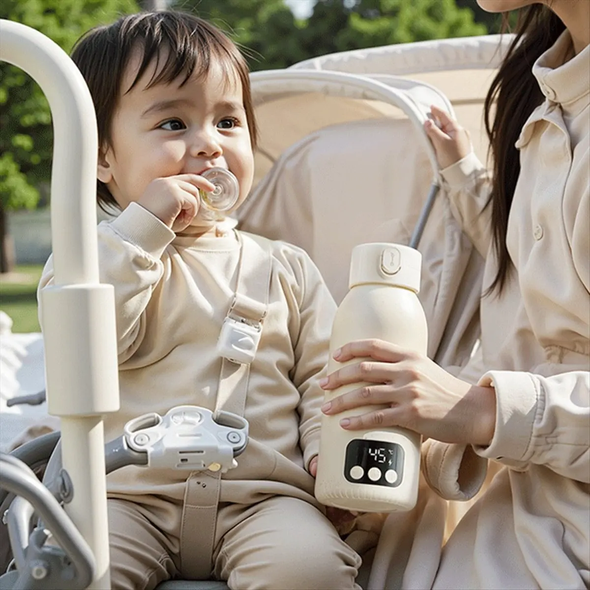 Wireless Boiling Water 35-100℃ Baby Milk Warmer Portable Bottle Warmer for Outdoor, Travel Water Boiler for Tea Coffee