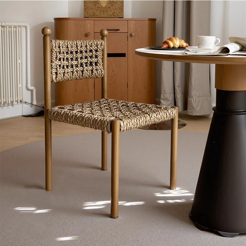 

French Farmhouse Style Wabi-Sabi Eco-Friendly Dining Room Furniture Solid Wood Pablo Armchair Hand-woven Native Home Office