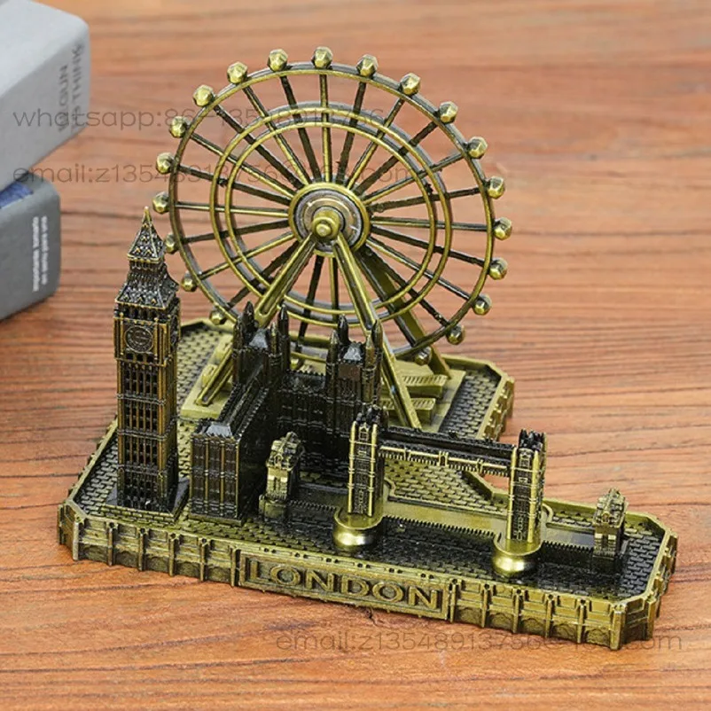 Metal London Eye Big Ben Ferris Wheel London Bridge Landmark Building Home Ornament Creative Gifts