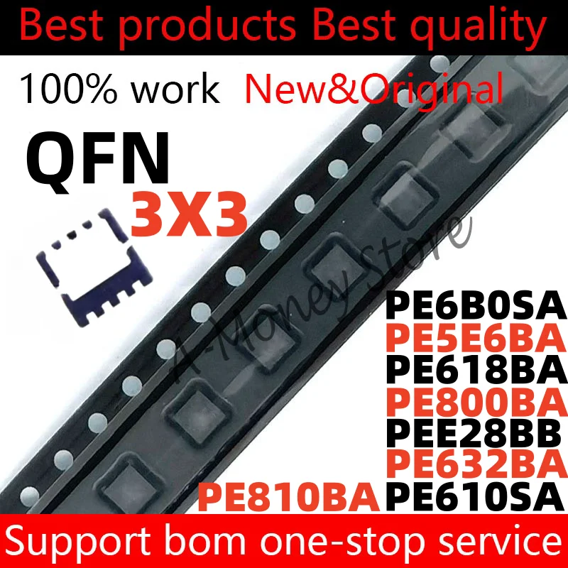 (10pcs)PE810BA PE632BA PEE28BB PE800BA PE618BA PE5E6BA PE6B0SA PE610SA (J8 GUC J8 GDU J8...) QFN-8