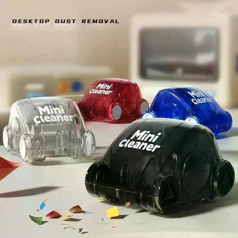 1Pcs Desktop Pencil Shavings Eraser Sweeper Garbage Truck Push Scooter Student Supplies Mini Desktop Cleaning Trolley