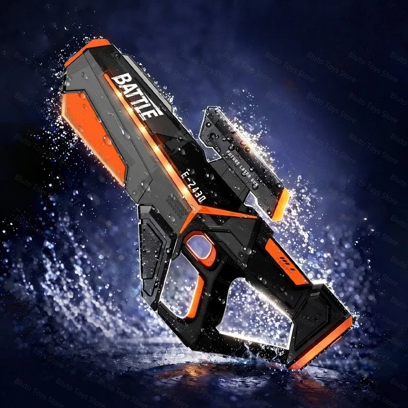 High-Speed Rapid Fire Electric Water Gun Sci-Fi Mecha Style Water Blaster Powerful Outdoor Summer Beach Pool Party Toy