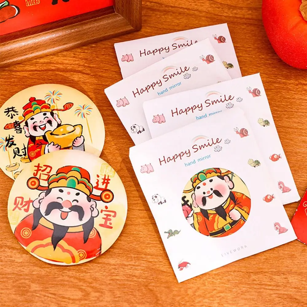 エレガントなガラス漫画春節ミラー持ち運びが簡単ポケットメイクアップミラーポータブルミニメイクアップミラー化粧鏡