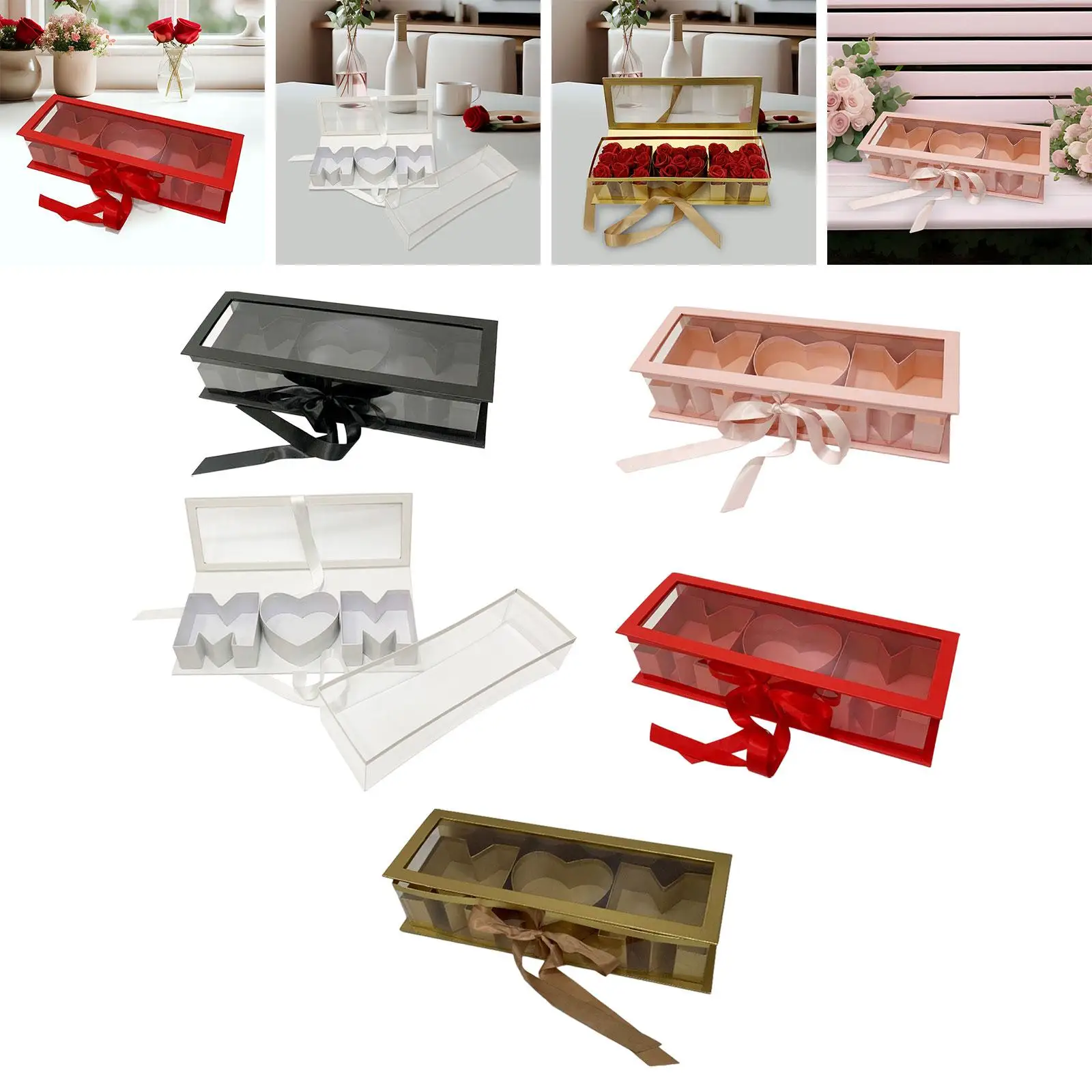 

Mom Empty Flower Box Floral Packaging Decorative Fashion Flower Soap Box for DIY Present Decorations Anniversary